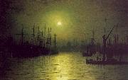 Atkinson Grimshaw Nightfall Down the Thames oil on canvas